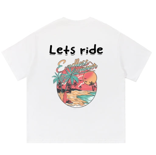 Lets ride white t-shirt